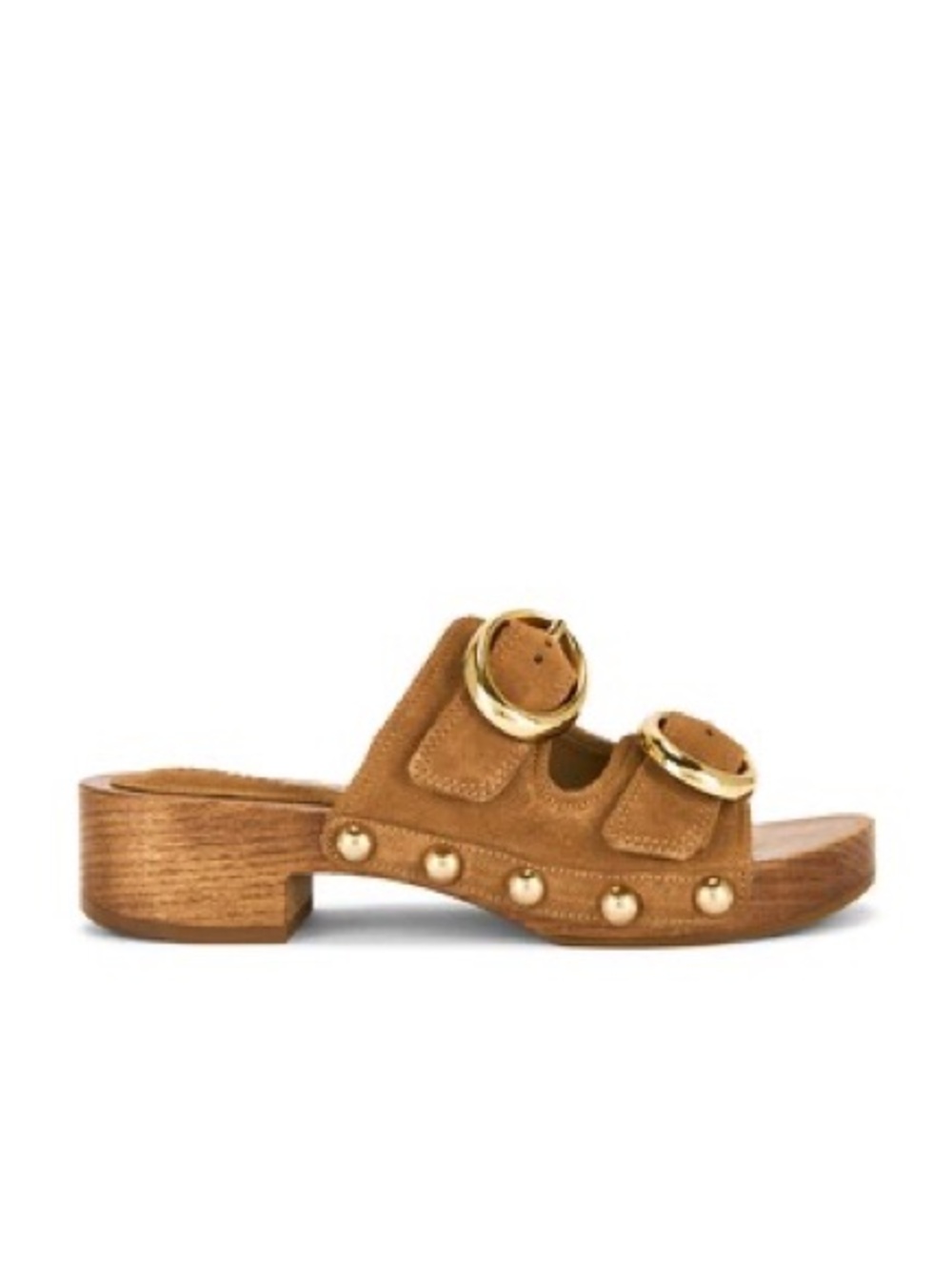 Schutz juno leather suede brown wood cottagecore sandal clogs size 6.5 NEW - Picture 2 of 13